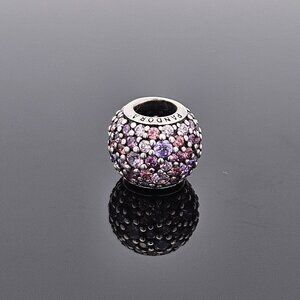 Pandora Silver and Purple and Pink Charm Bracelet